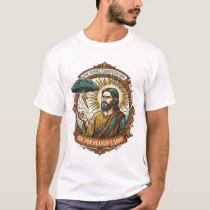 Genervter Jesus Dunkle Regenwolke Blitz Wetter Hu T-Shirt