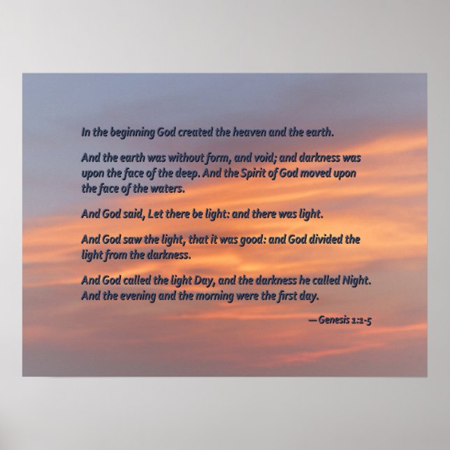 Genese 1 1-5 zu Beginn Poster (Vorne)