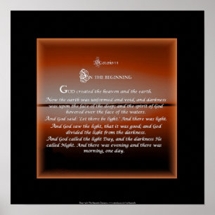 Genese 1 das Anfangquadratplakat Poster
