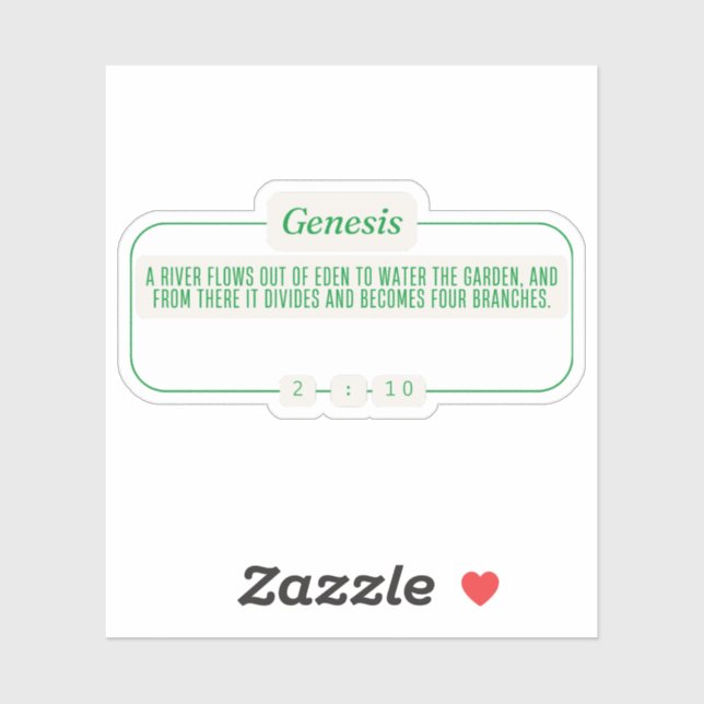 Genese 2:10 aufkleber (Blatt)