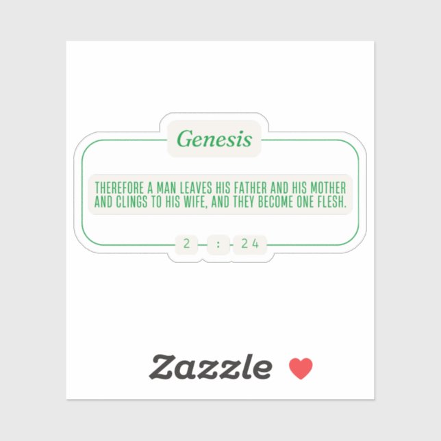 Genese 2:24 aufkleber (Blatt)
