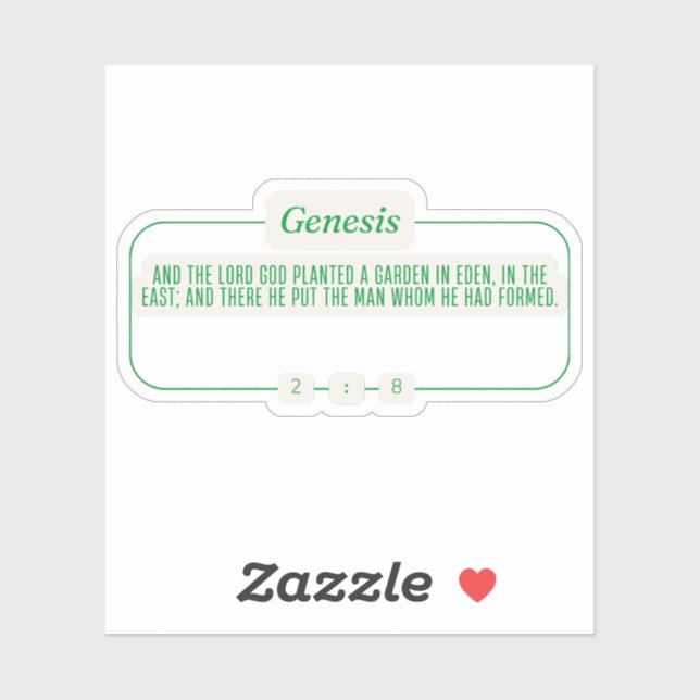 Genese 2:8 aufkleber (Blatt)