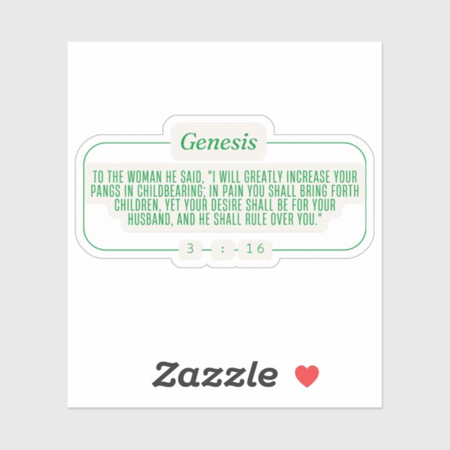 Genese 3:16 aufkleber (Blatt)