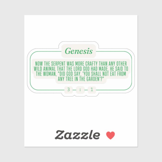 Genese 3:1 aufkleber (Blatt)