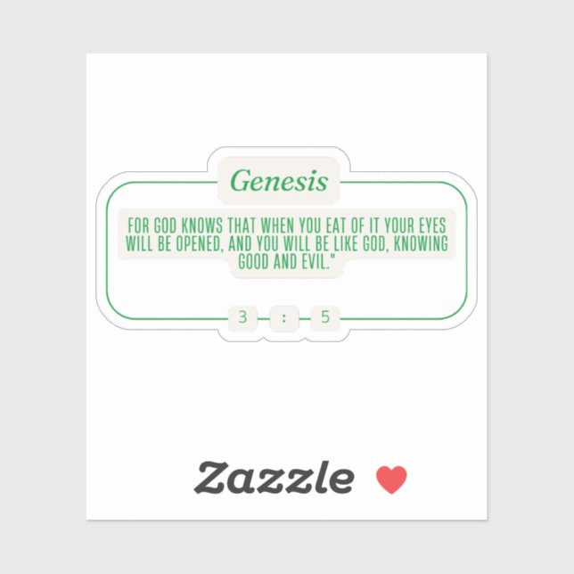 Genese 3:5 aufkleber (Blatt)