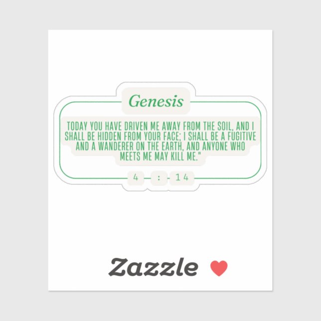 Genese 4:14 aufkleber (Blatt)