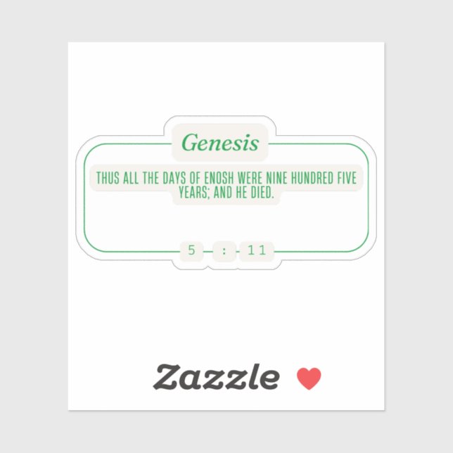 Genese 5:11 aufkleber (Blatt)