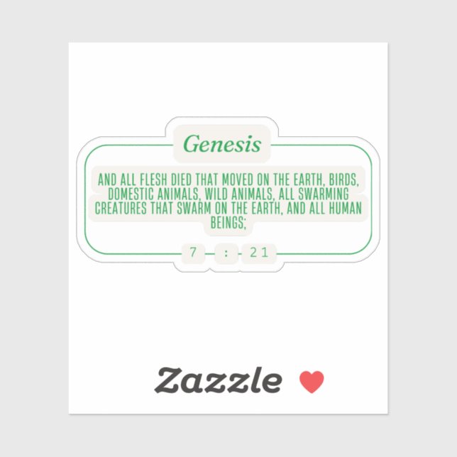 Genese 7:21 aufkleber (Blatt)