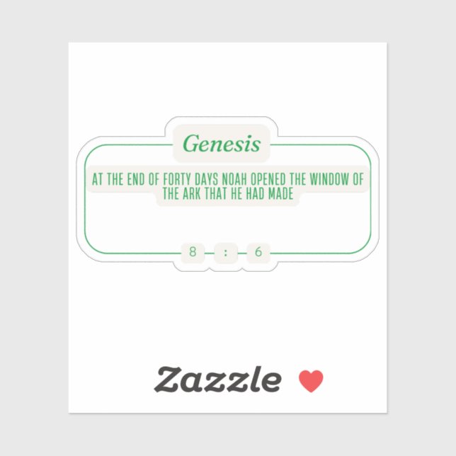 Genese 8:6 aufkleber (Blatt)