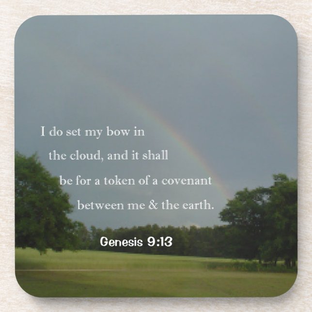 Genese 9:13 Rainbow Untersetzer Set (Vorderseite)