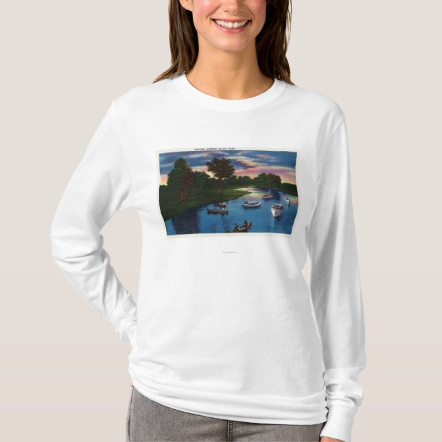 Genesee Tal-Park-Bootfahrt-Szene T-Shirt (Vorderseite)