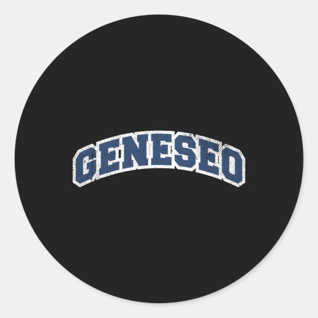 Geneseo New York Varsity Style Runder Aufkleber (Vorderseite)