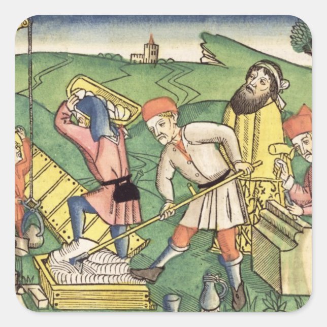 Genesis 11 1-9 Gebäude Der Turm von Babel, von t Quadratischer Aufkleber (Vorderseite)