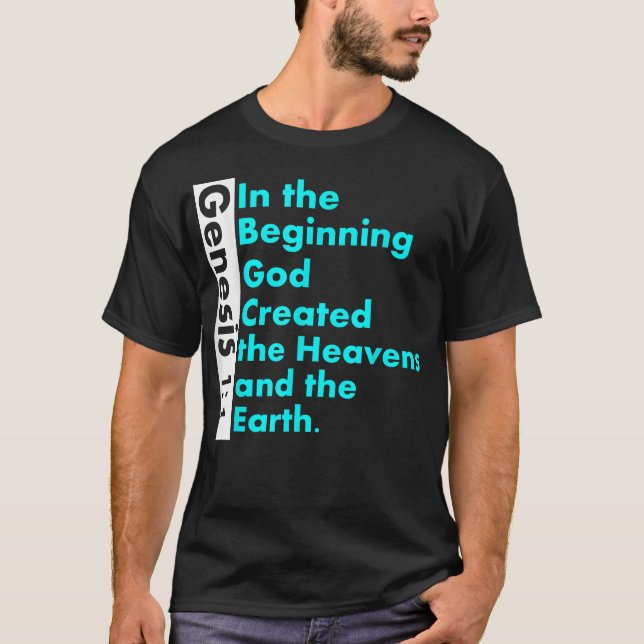 Genesis 11 Bibelverse im Anfang Gottes Schöpfung T-Shirt (Vorderseite)