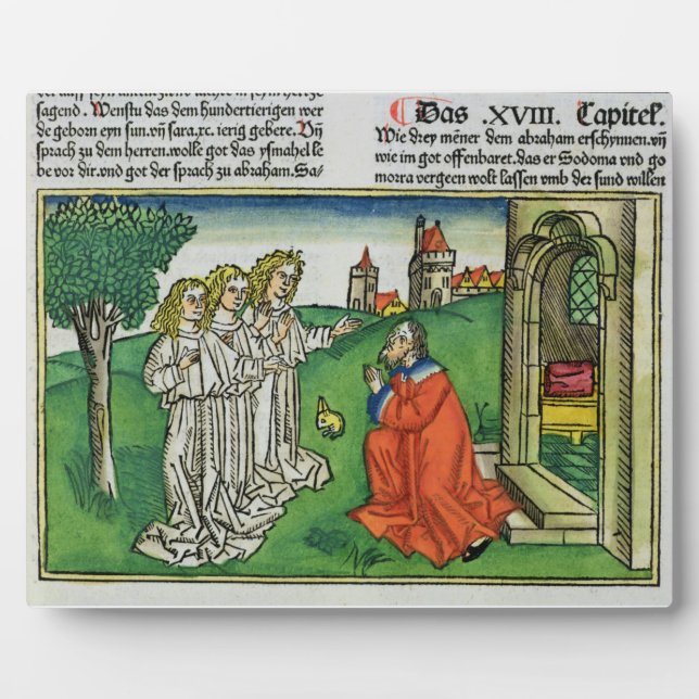 Genesis 18 2 Abraham and the Three Angels, from th Fotoplatte (Vorderseite)