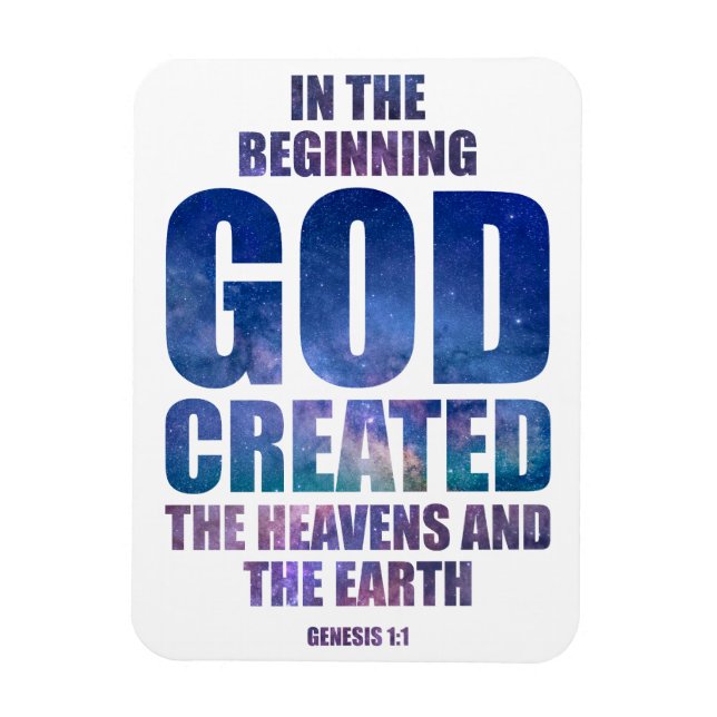 Genesis 1:1 im von GOD geschaffenen Universum Magnet (Vertikal)
