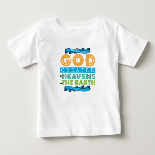 Genesis 1:1 in den ersten Gott erschaffen Baby T-shirt (Vorderseite)