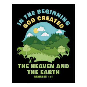 Genesis 1:1 in der ersten Gott erschaffen - Glaube Poster