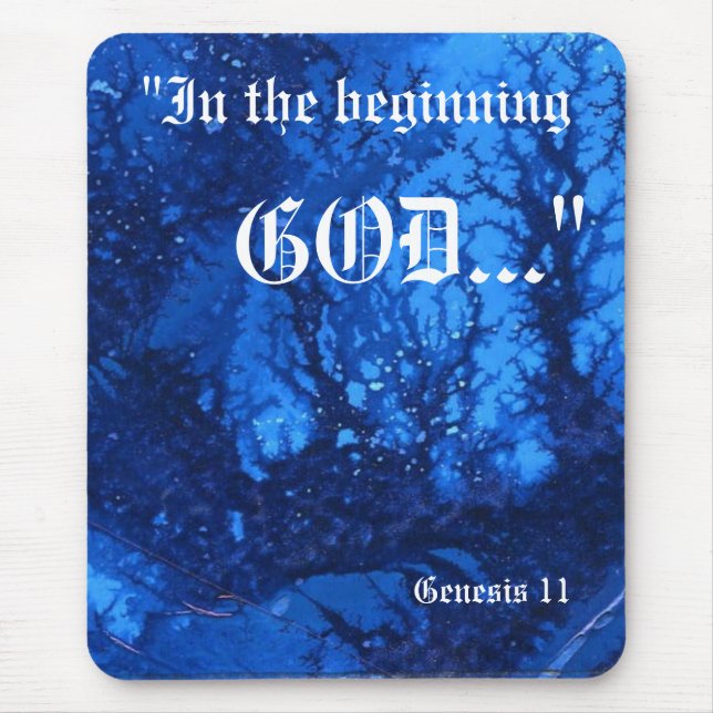"Genesis 1:1" Leaf Nature Print Mousepad (Vorne)