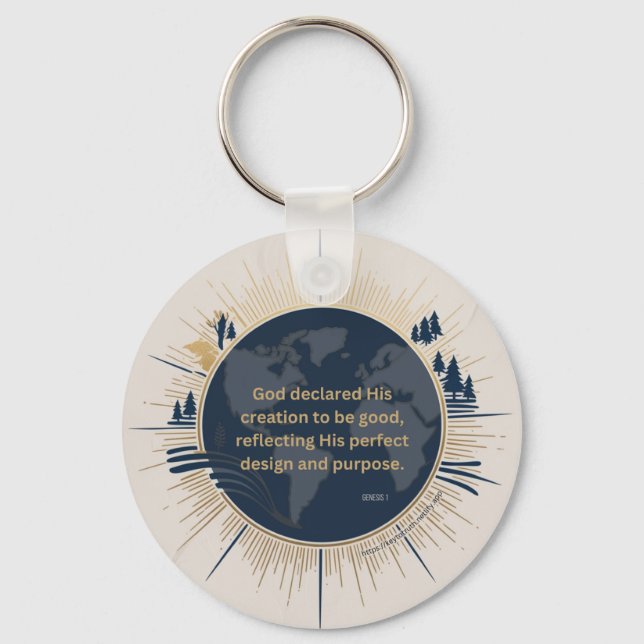 Genesis 1:31 - Gottes Schöpfung war gut Schlüsselanhänger (Vorderseite)
