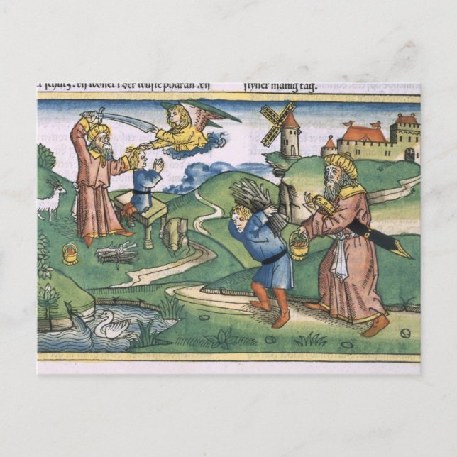 Genesis 21 1-14 Abrahams Angebot von Isaac, für Postkarte (Vorderseite)