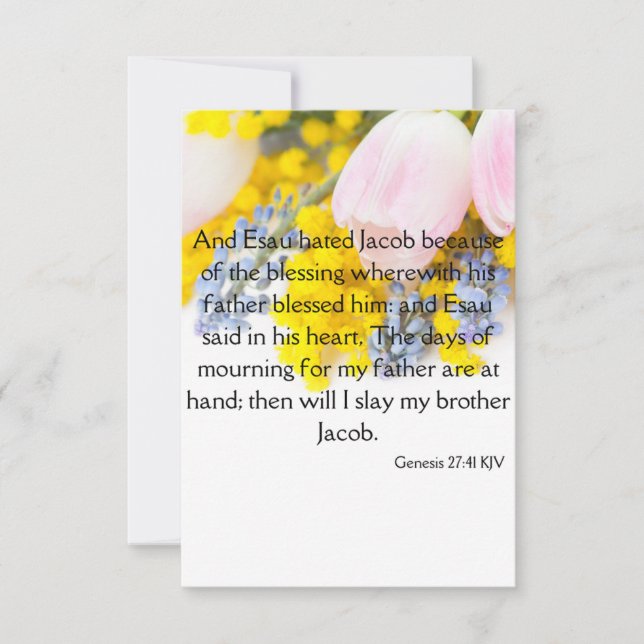 Genesis 27:41 KJV Bibelschrift Pic Begrüßung Karte (Vorderseite)