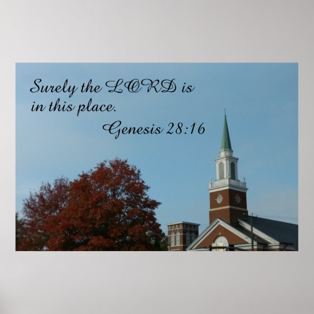 Genesis 28:16 Gewiss ist der Herr an diesem Ort Poster (Vorne)