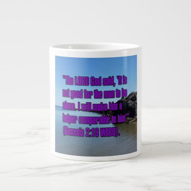 Genesis 2:18 WEBU Mug Jumbo-Tasse (Vorderseite)