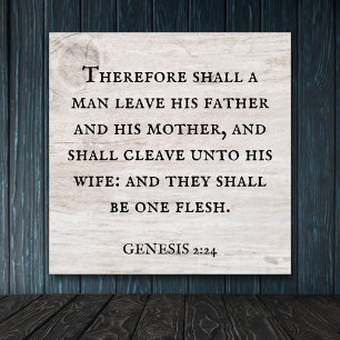 Genesis 2:24 King James Bible Christlich Poster