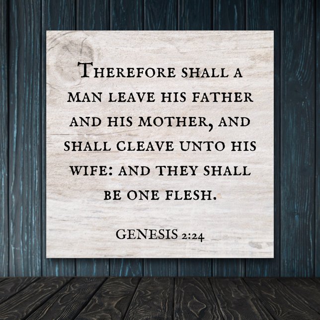 Genesis 2:24 King James Bible Christlich Poster (Von Creator hochgeladen)