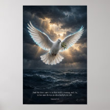 Genesis 8:11 Taube der Hoffnung - Poster 
