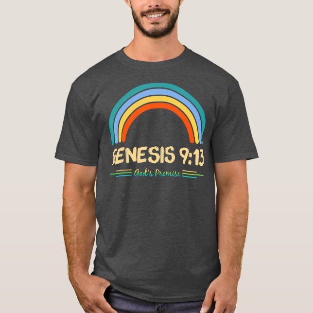 Genesis 913 Götter Versprechen gekonnt Regenbogen T-Shirt (Vorderseite)