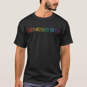 Genesis 9:13 in Regenbogenfarben - Bibelschrift T-Shirt