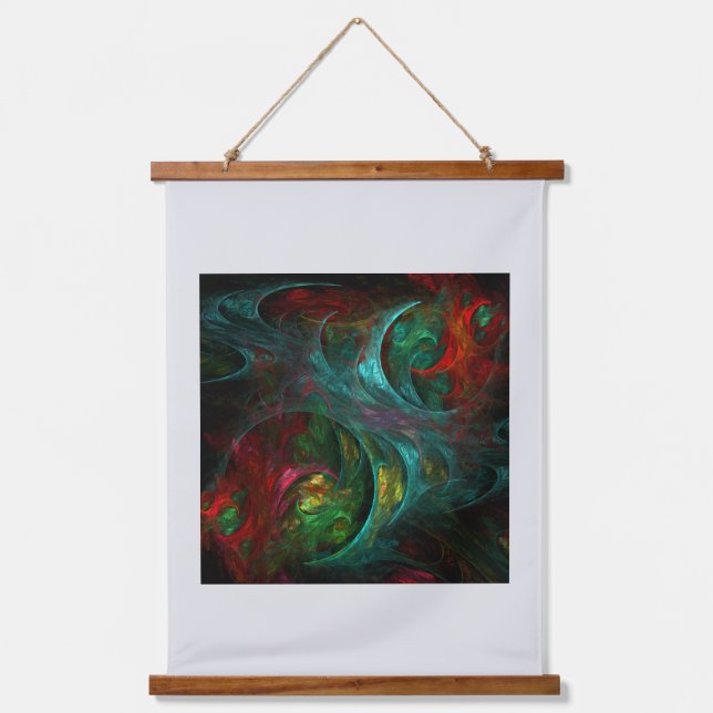 Genesis Abstrakt Art Wandteppich Mit Holzrahmen (Vorderseite)