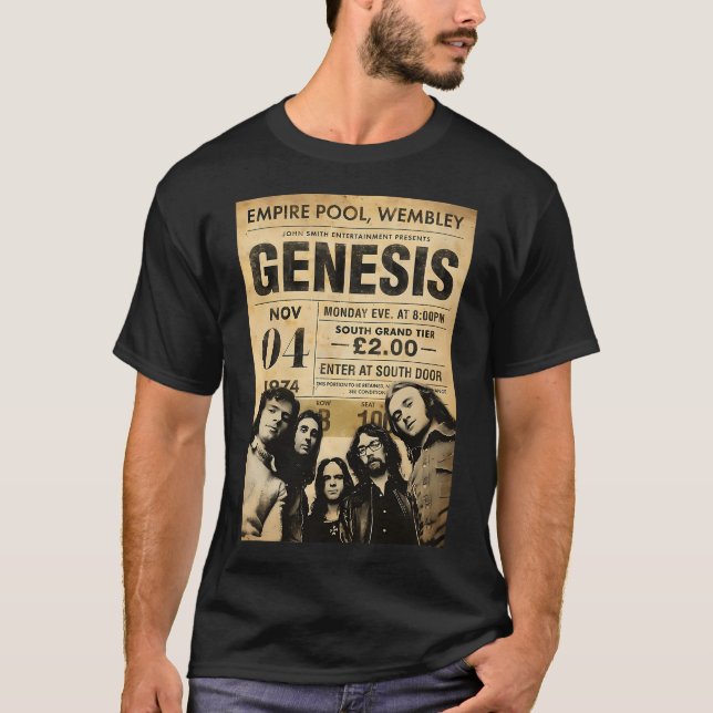Genesis Band klassisches Poster T-Shirt (Vorderseite)