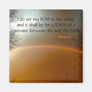 Genesis Bible Verse Rainbow Foto Christlich Magnet
