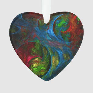 Genesis Blue Abstrakt Art Acrylherz Ornament