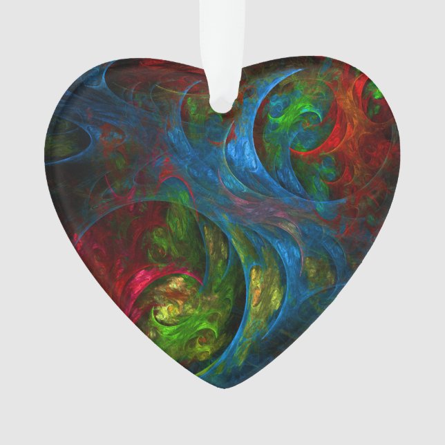 Genesis Blue Abstrakt Art Acrylherz Ornament (Vorderseite)