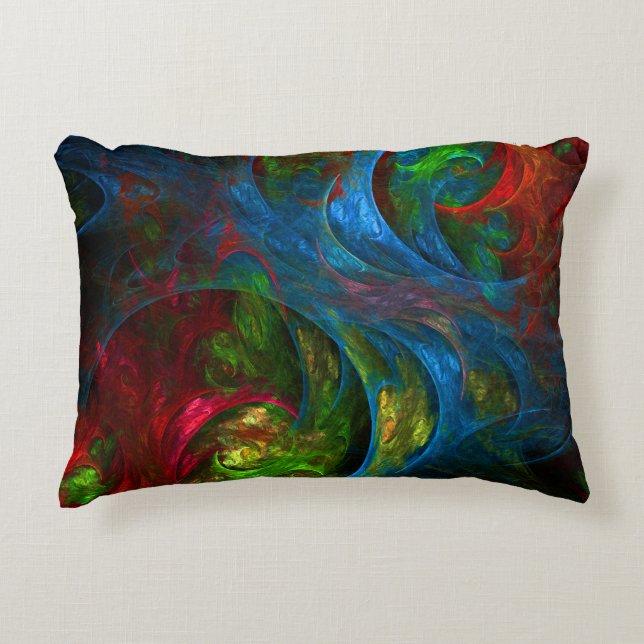 Genesis Blue Abstrakt Art Akzent Pillow Zierkissen (Vorderseite)