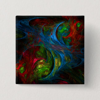Genesis Blue Abstrakt Art Button (Quadrat)