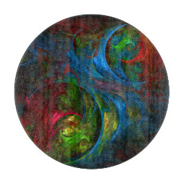 Genesis Blue Abstrakt Art Circle Schneidebrett
