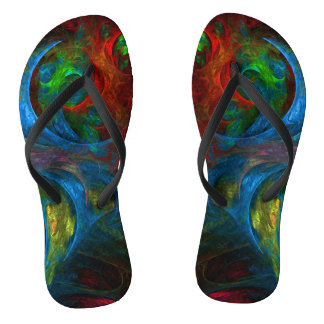 Genesis Blue Abstrakt Art Flip Flops