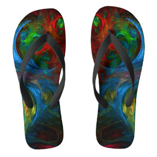Genesis Blue Abstrakt Art Flip Flops