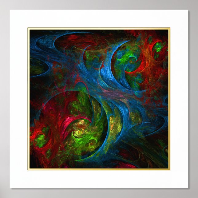 Genesis Blue Abstrakt Art Foliendrucke (Vorderseite)