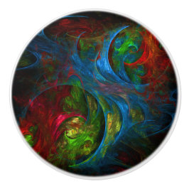 Genesis Blue Abstrakt Art Keramikknauf