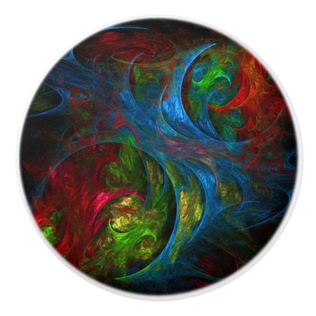 Genesis Blue Abstrakt Art Keramikknauf (Vorderseite)