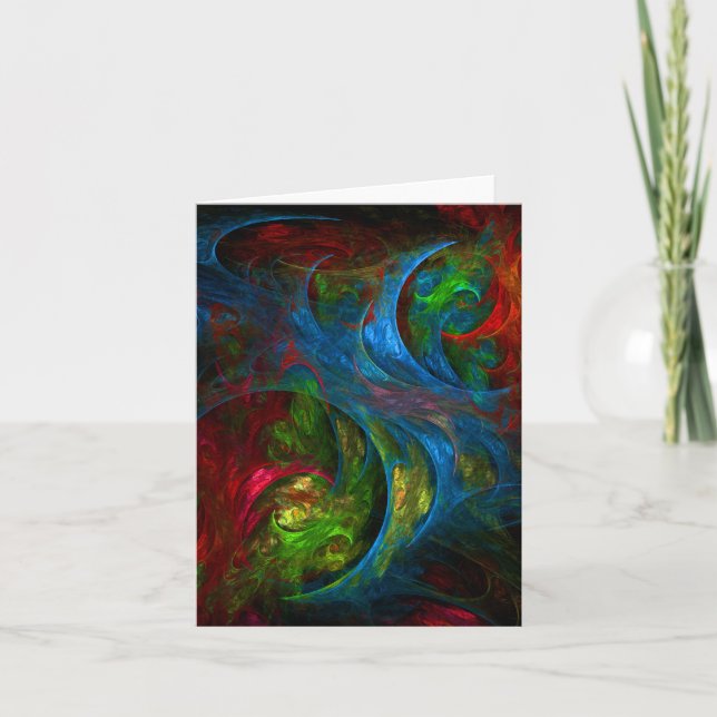 Genesis Blue Abstrakt Art Note Card Karte (Vorderseite)