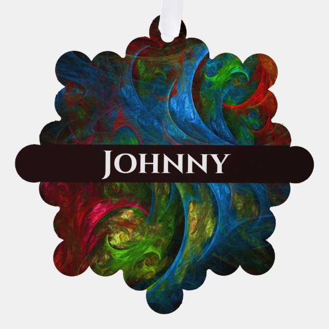 Genesis Blue Abstrakt Art Ornament Karte (Vorderseite)