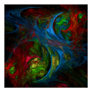 Genesis Blue Abstrakt Art Poster