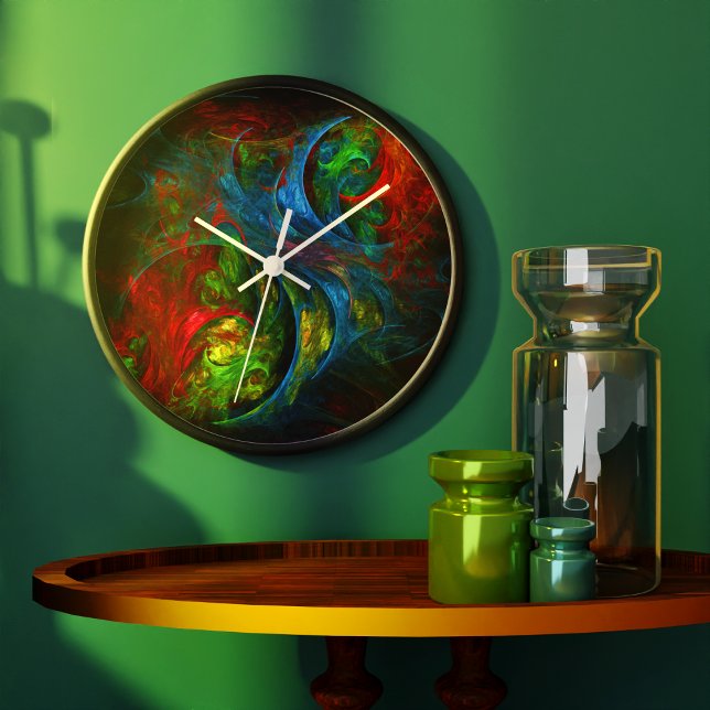 Genesis Blue Abstrakt Art Round Große Wanduhr (Genesis Blue Abstract Art Round Wall Clock)